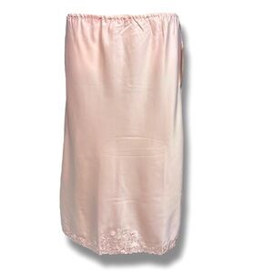 JODIE ARDEN Pink Satin Half Slip Embroidered Hem VINTAGE